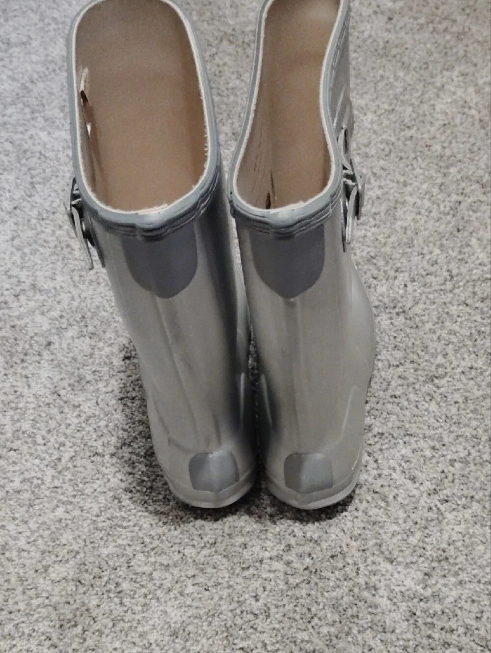 Hunter Kids Metallic Silver Tall Rain Boots